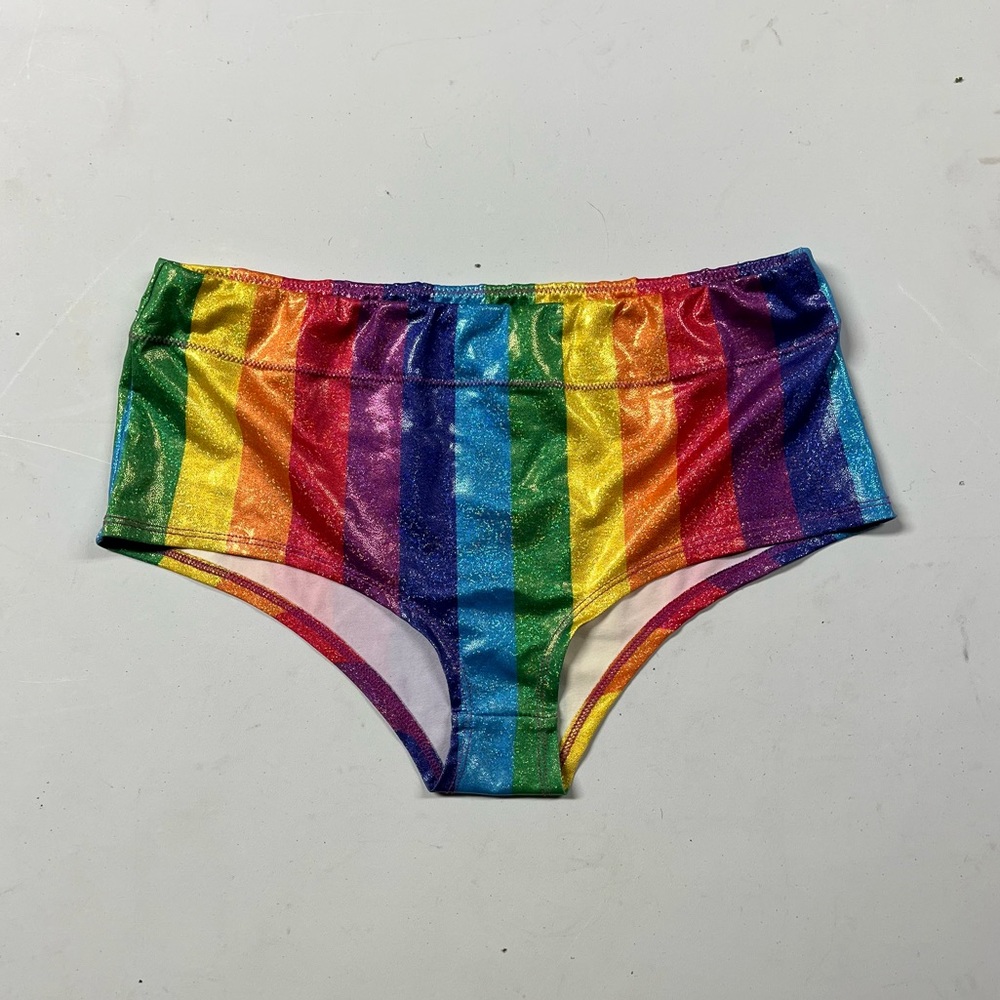 Rainbow Glitter Booty Shorts